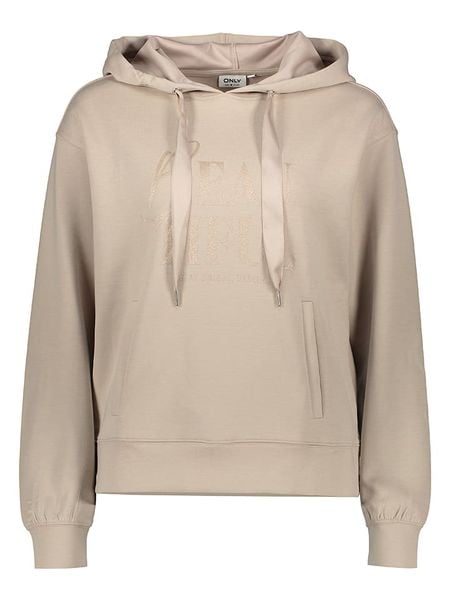ONLY Bluza w kolorze beżowym rozmiar: S. Brązowe bluzy damskie Only, s, bez wzorów, z materiału, z kapturem. Za 92.86 zł.