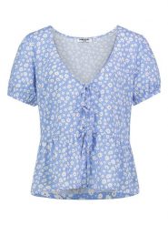 Sublevel Bluzka w kolorze błękitno-białym rozmiar: L. Niebieskie bluzki damskie Sublevel, l, bez wzorów, z wiskozy, bez kołnierzyka, bez ramiączek. Za 60.99 zł.