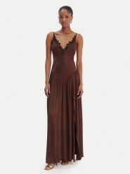 Bardot Sukienka wieczorowa Aderia 60248DB Brązowy Slim Fit. Brązowe sukienki damskie Bardot, bez wzorów, z wiskozy, wizytowe, bez ramiączek. Za 889.99 zł.