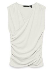Vero Moda Bluzka w kolorze białym rozmiar: L. Białe bluzki damskie Vero Moda, l, bez wzorów, bez kołnierzyka, bez ramiączek. Za 85.95 zł.