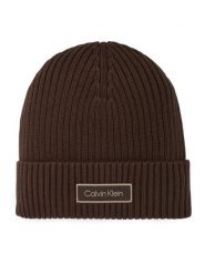 Calvin Klein Czapka LV04D8053G Brązowy ciemny. Brązowe czapki damskie Calvin Klein, na zimę, bez wzorów, z bawełny. Za 169.99 zł.