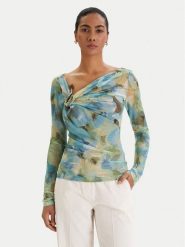 Bardot Bluzka Marisol 60306TB Zielony Slim Fit. Zielone bluzki damskie Bardot, l, bez wzorów, z syntetyku, bez kołnierzyka, bez ramiączek. Za 399.99 zł.