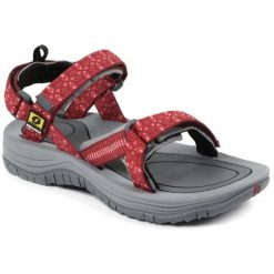 Sandały damskie Gobi 2.0 Tribal Red - outdoor - Czerwone. Czerwone sandały damskie SOURCE, bez wzorów, z gumy, bez obcasa, bez zapięcia. Za 472.85 zł.