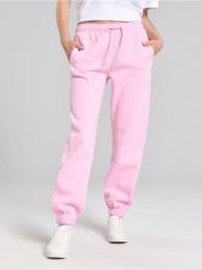 Spodnie dresowe - różowy. Czerwone spodnie sportowe damskie Sinsay, l, bez wzorów, z dresówki. Za 39.99 zł.