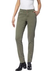 Heine Dżinsy - Slim fit - w kolorze khaki rozmiar: 40. Brązowe jeansy damskie Heine, z podwyższonym stanem. Za 104.89 zł.