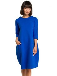 Be Wear Sukienka w kolorze niebieskim rozmiar: M. Niebieskie sukienki damskie Be Wear, bez wzorów, bez ramiączek. Za 146.28 zł.