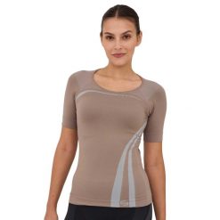 Koszulka damska z krótkim rękawem Brubeck INSPIRATION. Brązowe koszulki damskie Brubeck, uniwersalny, bez wzorów, z elastanu, bez kołnierzyka, bez ramiączek. W wyprzedaży za 59.49 zł.