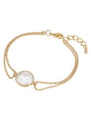 Lulu & Jane Pozłacana bransoletka z perłą rozmiar: onesize. Białe bransoletki damskie Lulu & Jane, metalowe. Za 43.99 zł.