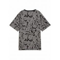 Damska koszulka ESS NATURE 2.0 Relaxed AOP PUMA Black. Czarne bluzki damskie Puma, l, bez wzorów, z gumy, bez kołnierzyka, bez ramiączek. W wyprzedaży za 79.00 zł.