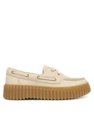 Clarks Półbuty Torhill Boat 26186302 Écru. Półbuty damskie Clarks, bez wzorów, z nubiku, bez obcasa, na płaskiej podeszwie, bez zapięcia. Za 519.99 zł.