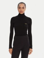 Elisabetta Franchi Golf MK-11B-56E2-V290 Czarny Slim Fit. Czarne golfy damskie Elisabetta Franchi, bez wzorów, z syntetyku, bez ramiączek. Za 1,199.00 zł.