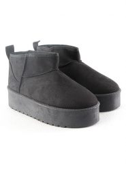 C'M Botki zimowe w kolorze czarnym rozmiar: 36. Czarne botki damskie C'M, na zimę, bez obcasa, na platformie, bez zapięcia. Za 105.63 zł.