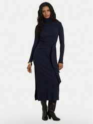 LAUREN RALPH LAUREN Sukienka dzianinowa 200980028008 Granatowy Slim Fit. Niebieskie sukienki damskie Lauren Ralph Lauren, bez wzorów, z bawełny, bez ramiączek. Za 806.99 zł.