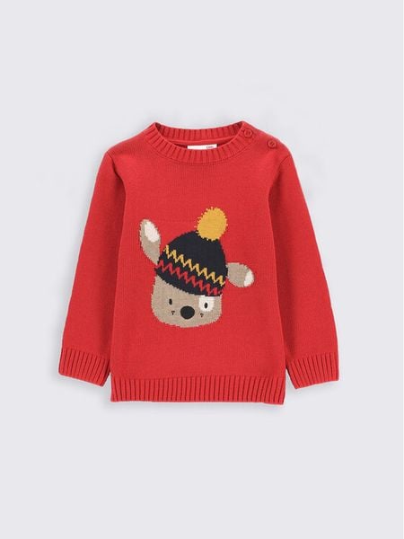 Coccodrillo Sweter ZC2172101CWN Czerwony Regular Fit. Czerwone swetry chłopięce COCCODRILLO, z bawełny, bez kołnierzyka. Za 89.00 zł.