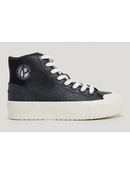 Pepe Jeans FOOTWEAR Sneakersy "Samoi" w kolorze czarnym rozmiar: 36. Czarne obuwie sportowe damskie Pepe Jeans FOOTWEAR, z jeansu, za kostkę, bez zapięcia. Za 153.34 zł.