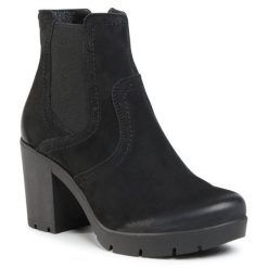 Botki Lasocki. Czarne botki damskie Lasocki, bez obcasa, na słupku, bez zapięcia. Za 120.99 zł.