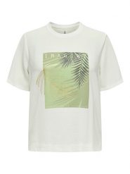ONLY Koszulka "New Flora" w kolorze białym rozmiar: XL. Białe bluzki damskie Only, xl, bez wzorów, bez kołnierzyka, bez ramiączek. Za 81.45 zł.