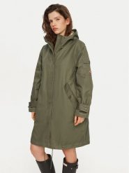 Hunter Parka Hanley HARW0015242 Zielony Regular Fit. Zielone parki damskie Hunter, l, z bawełny, bez kaptura. Za 699.99 zł.