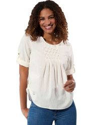 WITT WEIDEN Bluzka w kolorze kremowym rozmiar: 40. Brązowe bluzki damskie WITT WEIDEN, bez wzorów, bez kołnierzyka, bez ramiączek. Za 60.99 zł.