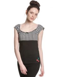Pussy Deluxe Koszulka w kolorze czarno-białym rozmiar: XL. Białe bluzki damskie Pussy Deluxe, xl, bez wzorów, bez kołnierzyka, bez ramiączek. Za 70.24 zł.