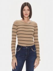 Liu Jo Sweter MF3001 MS99E Brązowy Slim Fit. Brązowe swetry klasyczne damskie Liu Jo, l, z syntetyku, bez kołnierzyka. Za 399.99 zł.