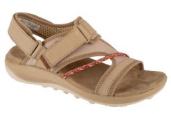 Sandały damskie, Terran 4 Backstrap W Sandal. Brązowe sandały damskie Merrell, bez wzorów, z materiału, bez obcasa, bez zapięcia. Za 349.99 zł.