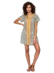 Aller Simplement Sukienka w kolorze beżowo-szarym rozmiar: 34-40. Brązowe sukienki damskie Aller Simplement, bez wzorów, z bawełny, klasyczne, bez ramiączek. Za 56.99 zł.