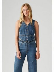 Levi's Kamizelka dżinsowa w kolorze niebieskim rozmiar: M. Niebieskie kamizelki damskie Levi's, m, bez wzorów, z bawełny, bez kaptura. Za 174.43 zł.