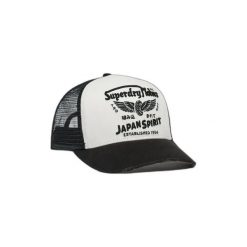 Czapka trucker siatka dla kobiet Superdry. Czarne czapki z daszkiem damskie Superdry, bez wzorów, z meshu. Za 160.80 zł.