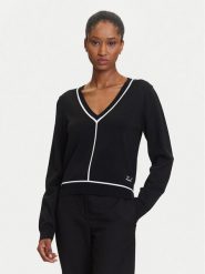 KARL LAGERFELD Sweter A3W18023 Czarny Regular Fit. Czarne swetry klasyczne damskie KARL LAGERFELD, m, z syntetyku, bez kołnierzyka. Za 679.99 zł.