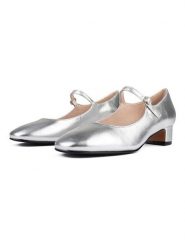 Loft37 Skórzane czółenka "Fall In Love" w kolorze srebrnym rozmiar: 40. Szare czółenka damskie loft37, bez wzorów, bez obcasa. Za 368.96 zł.