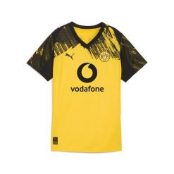 Damska koszulka domowa Borussia Dortmund 25/26 PUMA. Czarne koszulki damskie Puma, bez wzorów, bez kołnierzyka, bez ramiączek. Za 439.00 zł.