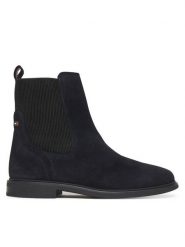 Tommy Hilfiger Sztyblety Flag Boot FW0FW08780 Granatowy. Niebieskie botki damskie Tommy Hilfiger, ze skóry, bez obcasa, na płaskiej podeszwie, bez zapięcia. Za 449.99 zł.