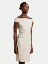 LAUREN RALPH LAUREN Sukienka koktajlowa 253936389003 Écru Slim Fit. Sukienki damskie Lauren Ralph Lauren, bez wzorów, z syntetyku, wizytowe, bez ramiączek. Za 799.99 zł.