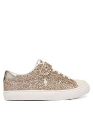 Polo Ralph Lauren Sneakersy RL05558731 Złoty. Żółte buty sportowe dziewczęce Polo Ralph Lauren, ze skóry, bez zapięcia. Za 414.99 zł.