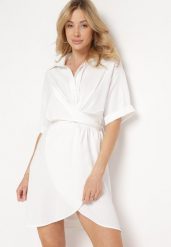 Biała Sukienka Menelous. Białe sukienki damskie Born2be, bez wzorów, eleganckie, bez ramiączek. Za 199.99 zł.