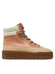 Pollini Trzewiki SA21274G0LTH461A Beżowy. Brązowe botki damskie Pollini, ze skóry, bez obcasa, na płaskiej podeszwie, bez zapięcia. Za 1,739.00 zł.