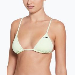 Góra od stroju pływackiego Nike Essential Triangle Bikini. Żółte bikini Nike, bez wzorów. Za 79.99 zł.