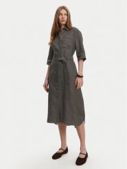 Max Mara Leisure Sukienka koszulowa Salute 2516221028 Zielony Regular Fit. Zielone sukienki damskie Max Mara Leisure, bez wzorów, ze lnu, bez ramiączek. Za 809.99 zł.