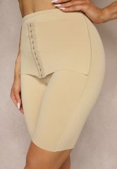 Beżowa Bielizna modelująca Majtki Typu Szorty High Waist Liradelle. Brązowa bielizna korygująca Renee, bez wzorów, z jeansu. Za 44.99 zł.