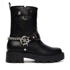 Botki Guess. Czarne botki damskie Guess, bez obcasa, na płaskiej podeszwie, bez zapięcia. Za 674.99 zł.