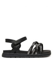 Mayoral Sandały 45738.26 Czarny. Czarne sandały dziewczęce Mayoral, ze skóry, bez obcasa, bez zapięcia. Za 259.99 zł.