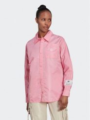 Adidas Koszula HL9065 Różowy Loose Fit. Czerwone koszule damskie Adidas, bez wzorów, z syntetyku, bez kołnierzyka, bez ramiączek. Za 279.99 zł.