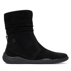 Botki Josef Seibel. Czarne botki damskie Josef Seibel, bez obcasa, na płaskiej podeszwie, bez zapięcia. Za 599.99 zł.