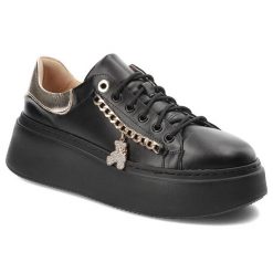 Czarne Sneakersy Damiss Wygodne Skórzane Buty. Czarne obuwie sportowe damskie DAMISS, na wiosnę, ze skóry, bez zapięcia. Za 349.00 zł.