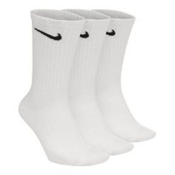 Lekkie Skarpetki Codzienne Unisex Dla Dorosłych Z Logo (zestaw 3 Sztuk). Białe skarpetki damskie Nike, bez wzorów. Za 105.99 zł.