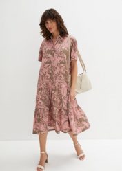 Sukienka shirtowa polo. Zielone sukienki damskie bonprix, bez wzorów, eleganckie, bez ramiączek. Za 127.99 zł.