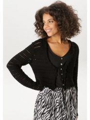 Aniston Kardigan w kolorze czarnym rozmiar: 34. Czarne kardigany damskie Aniston, bez wzorów, z bawełny. Za 104.99 zł.