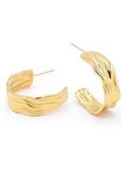 MOODE Kolczyki-półkreole "Eloise" rozmiar: onesize. Żółte kolczyki damskie MOODE, ze stali. Za 87.61 zł.