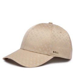 Czapka z daszkiem BOSS. Brązowe czapki z daszkiem damskie Boss, bez wzorów. Za 299.99 zł.